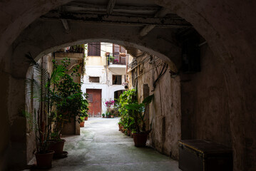 Fototapeta na wymiar Street of the old town of Marsala, Sicily, Italy