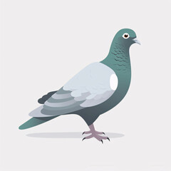 Fototapeta premium Free flying pigeon, urban birds concept illustration