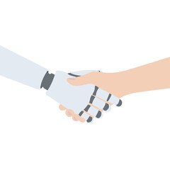 human and artificial intelligence robot hands