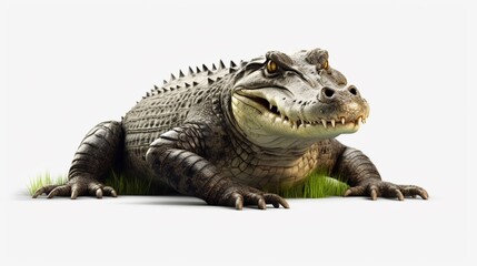 Alligator clipart with white background.Generative AI
