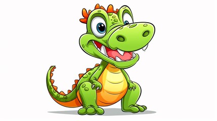 Create a cute adorable crocodile picture in vector.Generative AI