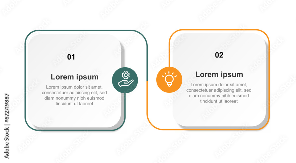 Poster 2 step line infographic template vector element 