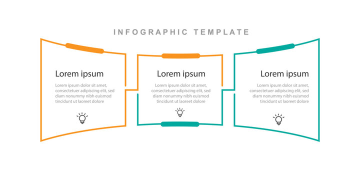 Modern design template infographic for business presentation with 3 step process 