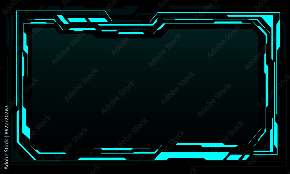Aufkleber hud frames blue user interface elements design modern technology futuristic control panel screen dig