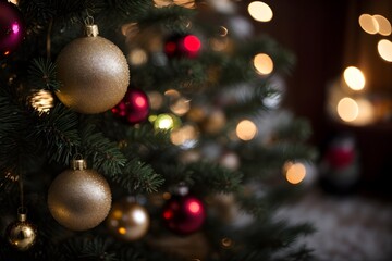 Christmas tree decorations. Generative AI.