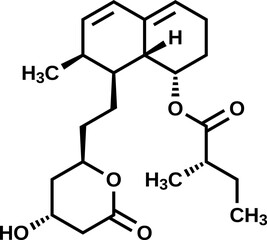 Mevastatin structural formula in vector