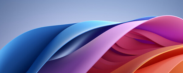 Fototapeta premium Abstract blue background with fluid wavy elements. Banner artwork for covers, wallpapers and headers