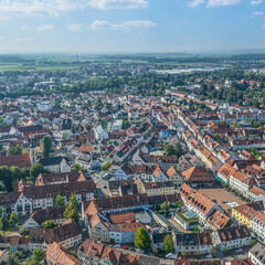 Fototapeta na wymiar Luftbild Neuburg an der Donau, Blick in die Innenstadt 