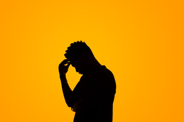 silhouette of a person stressed
