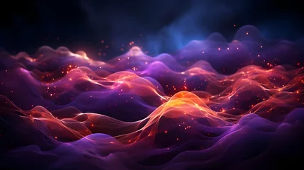 Foto op Canvas purple swirls on a dark background, in the style of futuristic spacescapes © jungmin