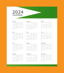 Minimalist Wall Calendar 2024, Wall calendar design template for 2024