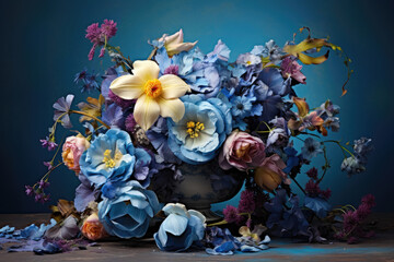 Flowers assortment for blue monday