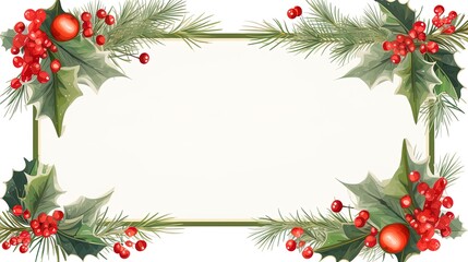 Naklejka na ściany i meble Christmas frame seasonal decoration.