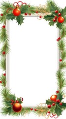Christmas frame seasonal decoration with a white backgournd.