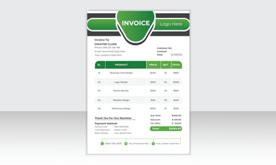 Corporate Invoice design template vector illustration bill form price, ill form business invoice and Office bill Design.
