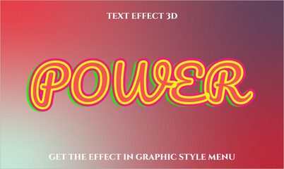 Power text Effect 3d