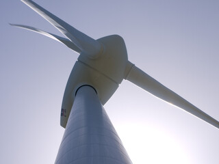 Close up of a wind turbine