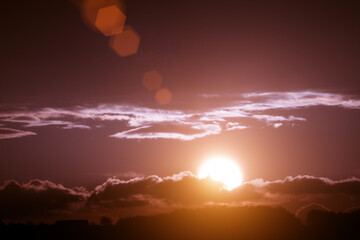 Peaceful sky at dusk, serene and tranquil.