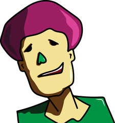 HEHE smile lazy boy vector Illustration