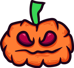 Pumpkin Angry Vector Illustration