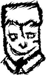 Fototapeta premium WAHAHA2 man face evil black vector illustration