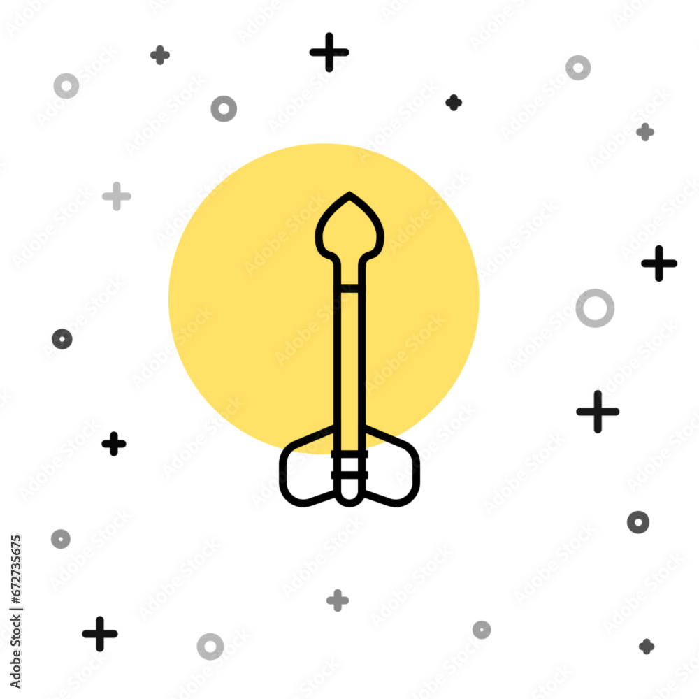 Aufkleber black line arrow icon isolated on white background. random dynamic shapes. vector