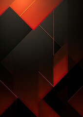 Colorful Geometric Composition on Red Background