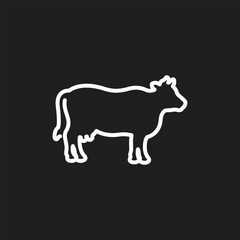 Cow graphic icon. Cow black silhouette isolated on white background. Vector illustration