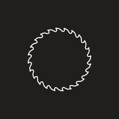 Wood saw for slice of tree or timber for logo and design of workshop or sawmill. Blade or circular