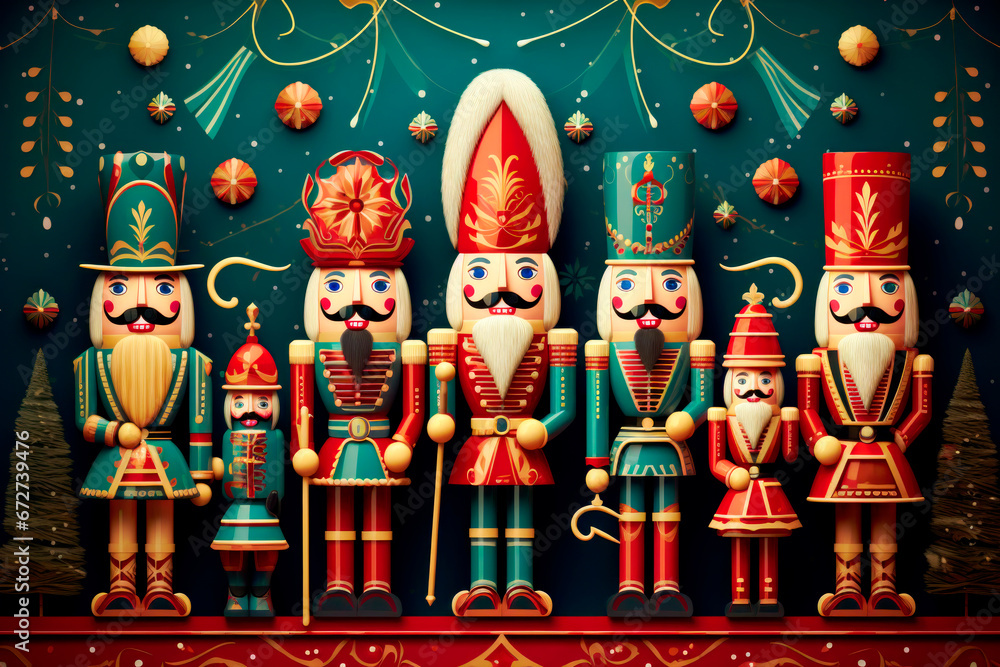 Poster christmas nutcrackers decorations background