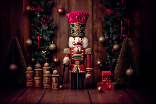 Christmas nutcracker decorations background