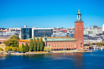 Stockholm stadshus city hall waterfront view