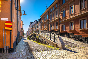 Fototapeta na wymiar Stockholm Södermalm island scenic street view
