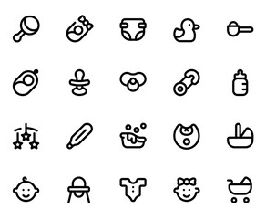 Baby Line Icons