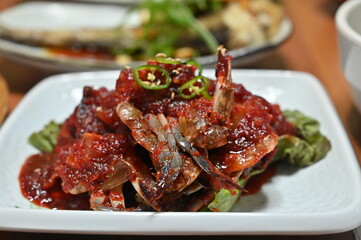 Korea food Spicy Marinated Crab 