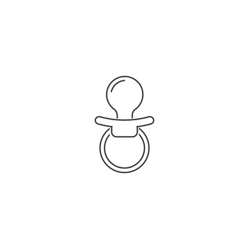recommend clip art: Baby pacifier, dummy, soother or teether flat vector icon