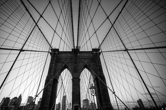 Brooklyn Bridge Elegance - New York City Icon © fluffandshutter