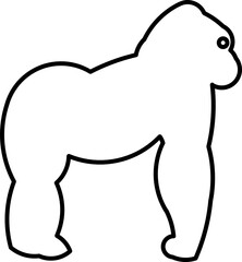 Minimalist silhouette of a gorilla