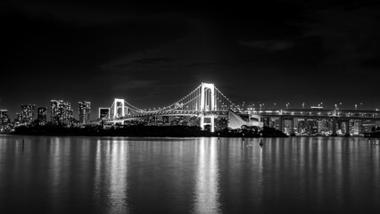Fototapeta na wymiar Rainbow Bridge in Odaiba, Tokyo, Japan