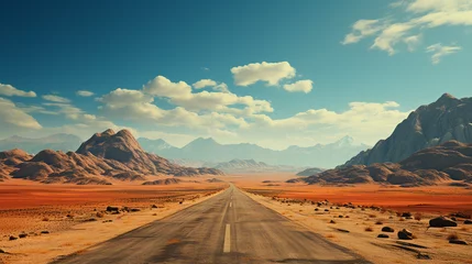 Fototapeten breathtaking landscape road in a desert valley background 16:9 widescreen backdrop wallpapers © elementalicious