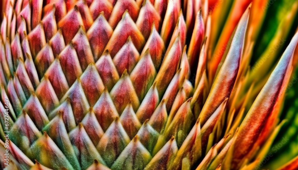 Poster sharp thorns on succulent plant create abstract pattern in nature generated by ai