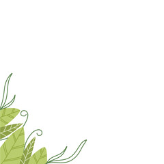 Green Border Wtih Plants dan Leaves