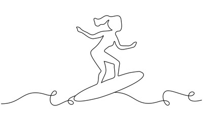 line art of people surfing