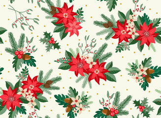 CHRISTMAS PATTERN ON WHITE BACKGROUND