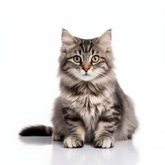 isolated funny cate on white background, generative AI