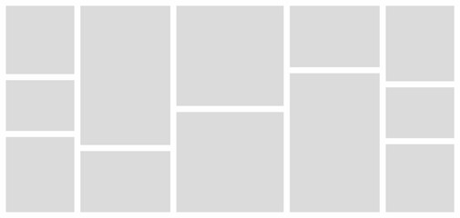 Pictures or photos frame collage. comics page grid layout abstract photo frames and digital photo wall template