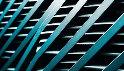 Abstract metallic grid pattern reflects modern architecture in steel industry generated by AI