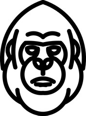 Obraz premium Minimalist silhouette of a gorilla's face