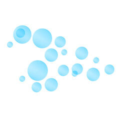 Blue fizzing air bubbles under flowing water