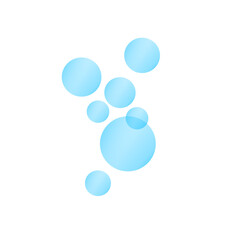Blue fizzing air bubbles under flowing water